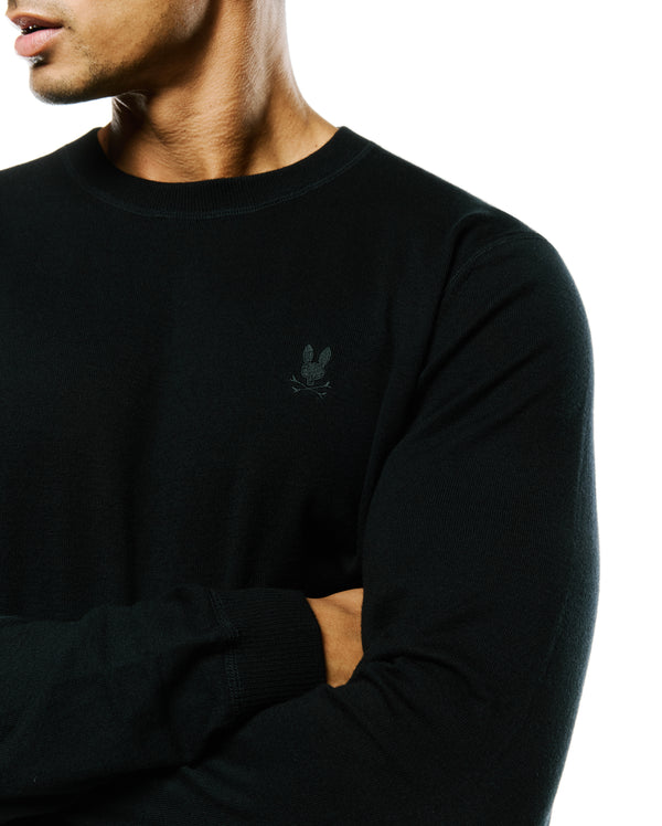 Psycho Bunny Mens Crew Neck Sweater Belmore | Black