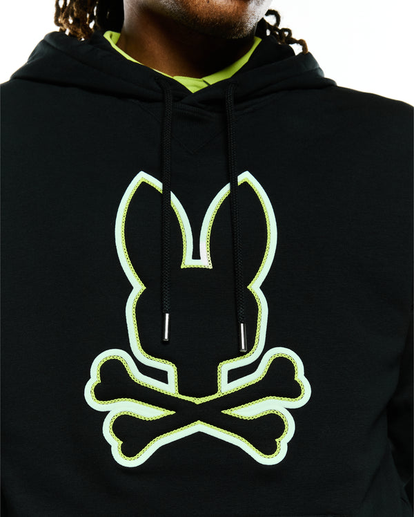 Psycho Bunny Mens Relaxed Fit Hoody Bruno | Black