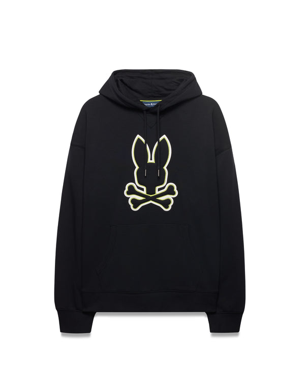 Psycho Bunny Mens Relaxed Fit Hoody Bruno | Black