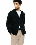 Psycho Bunny Mens Marc Textured Full Zip Hoodie | Black