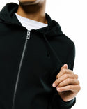 Psycho Bunny Mens Marc Textured Full Zip Hoodie | Black