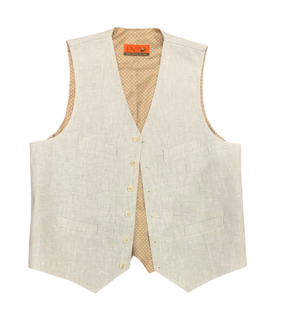 Linen Vest, Natural - Caswell's Fine Menswear