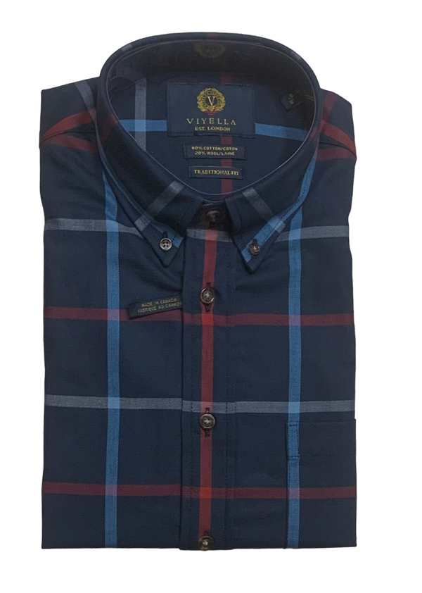 Button Down Shirt, Navy - Caswell's Fine Menswear