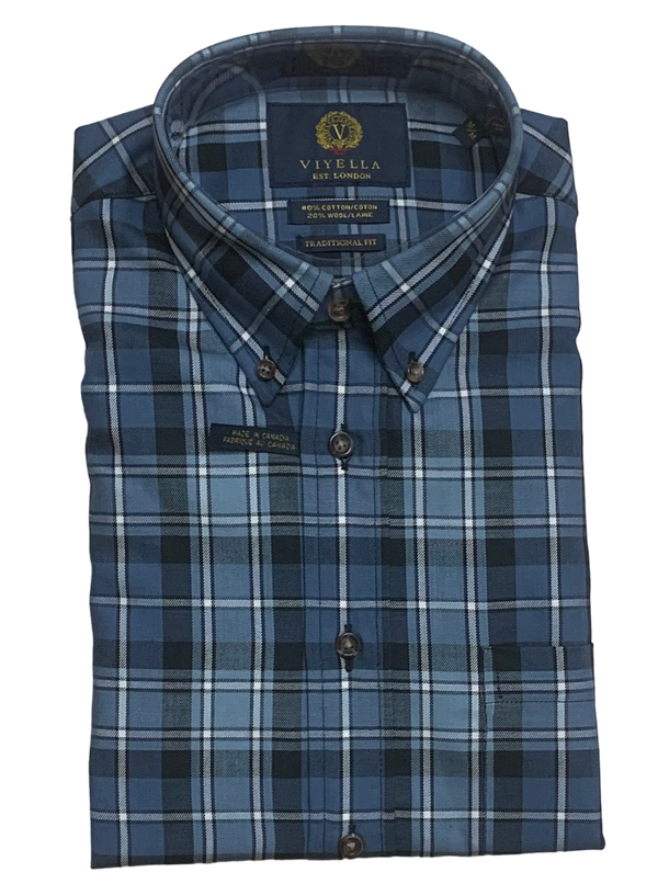 Button Down Shirt, Blue - Caswell's Fine Menswear