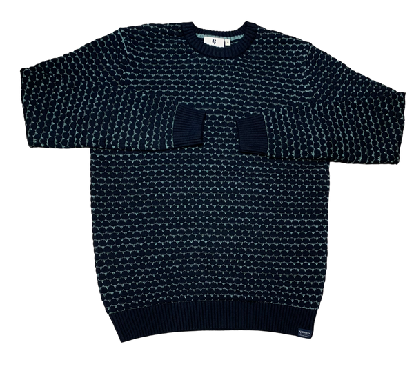 Garcia Crew Neck Sweater, Dark Moon - Caswell's Fine Menswear