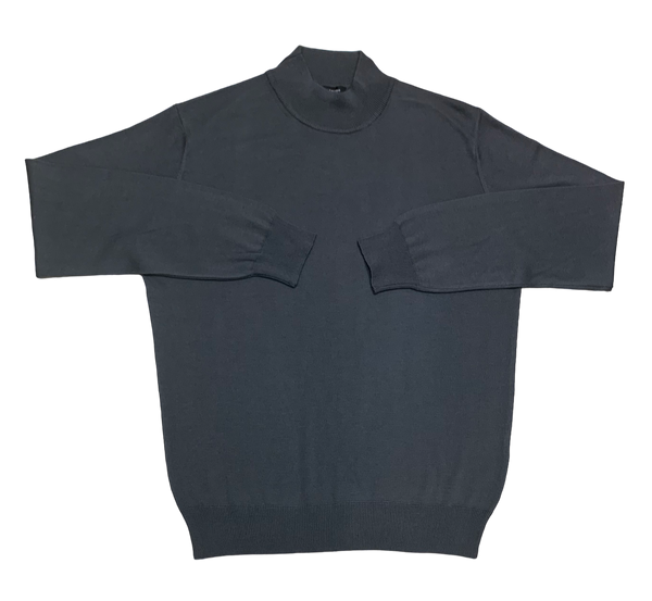 Modango Italian Made Mock Sweater, Charcoal - Caswell's Fine Menswear
