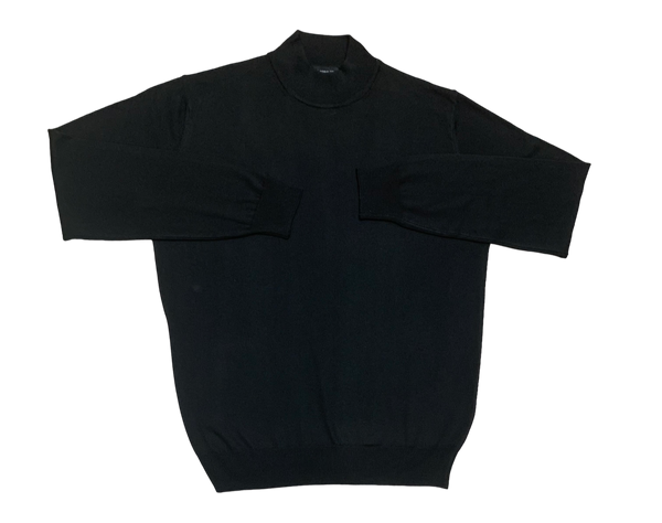 Modango Italian Made Mock Sweater, Black - Caswell's Fine Menswear