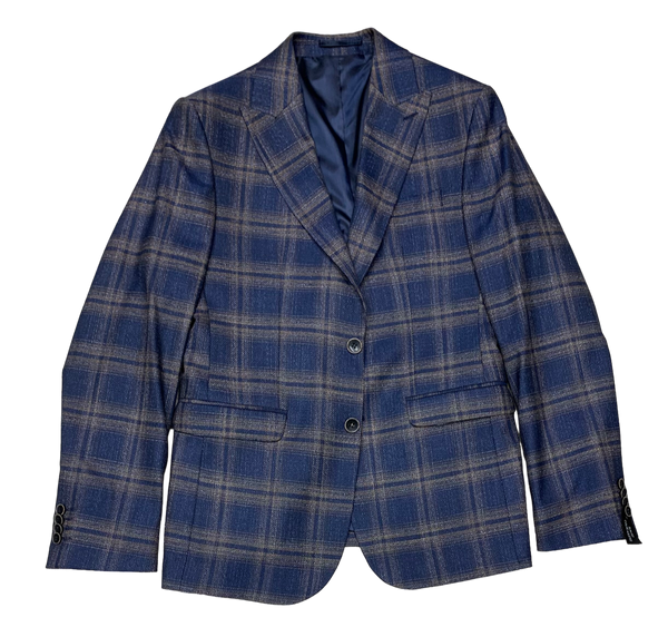 Gentlemans Collection Check Blazer, Navy - Caswell's Fine Menswear