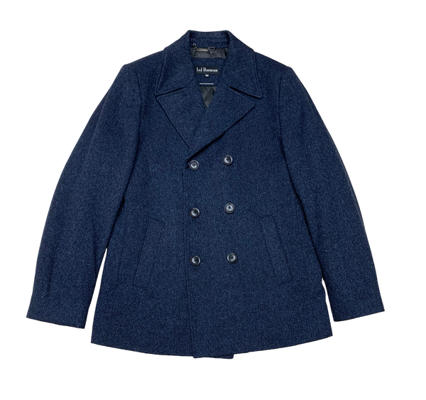 Lief Horsens Pea Coat, Navy - Caswell's Fine Menswear