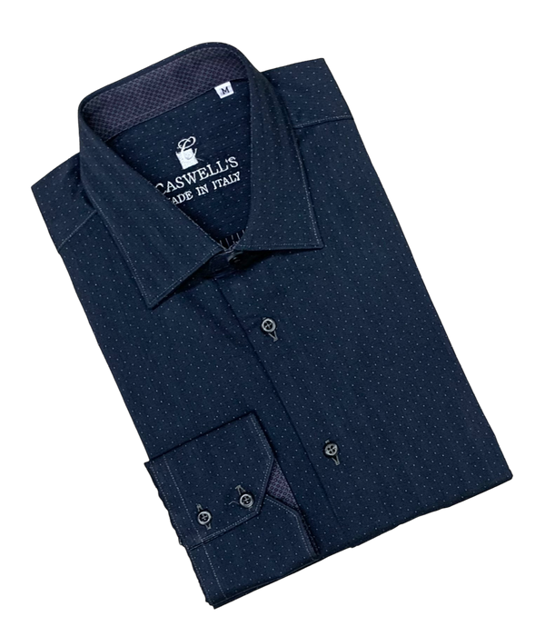 Caswell's Made in Italy Shirt, Charcoal - Caswell's Fine Menswear