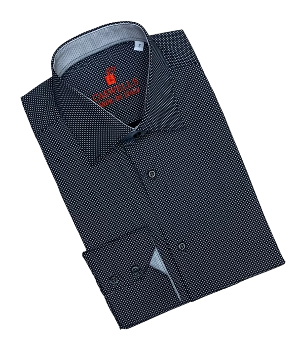 Caswell's Made in Italy Shirt, Grey - Caswell's Fine Menswear