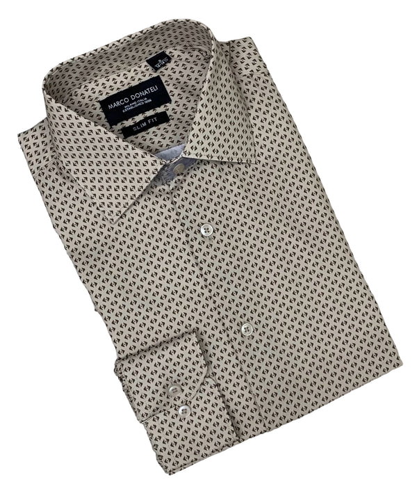 Marco Donateli Shirt Long Sleeve, Tan - Caswell's Fine Menswear