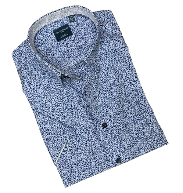 Leo Chevalier Shirt Short Sleeve | Sky Blue - Caswell's Fine Menswear