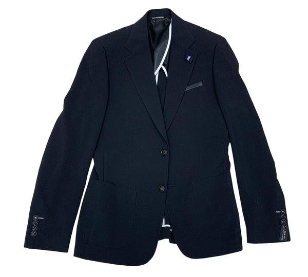 Lief Horsens Seersucker Blazer | Black - Caswell's Fine Menswear