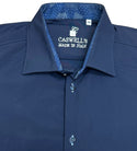 Made in Italy Shirt long Sleeve | Navy - Caswell's Fine Menswear