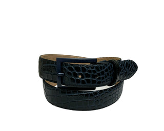 Bench Craft Leather Belt | Black/Navy