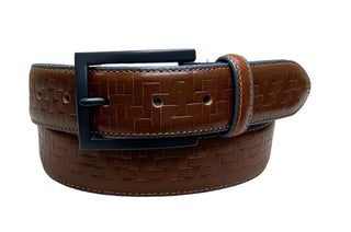 Bench Craft Leather Belt | Congac/Navy