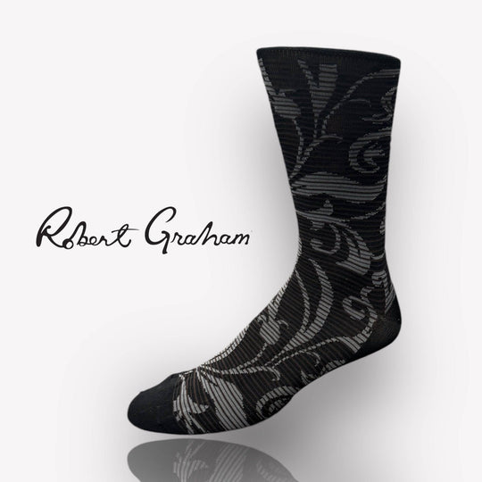 Robert Graham Damask Socks | Black