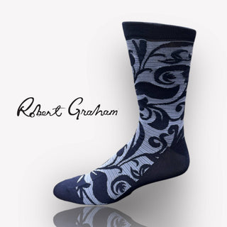 Robert Graham Damask Socks | Navy - Caswell's Fine Menswear