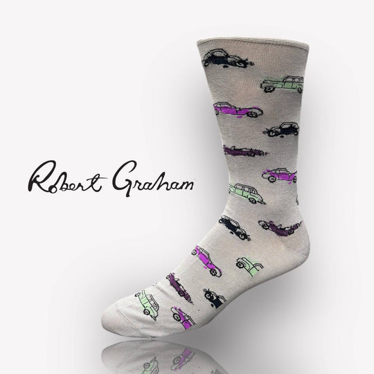 Robert Graham Car Socks | Grey