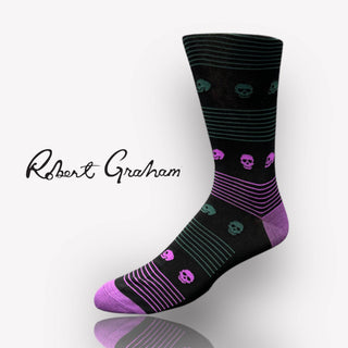 Robert Graham Skull Socks | Purple - Caswell's Fine Menswear