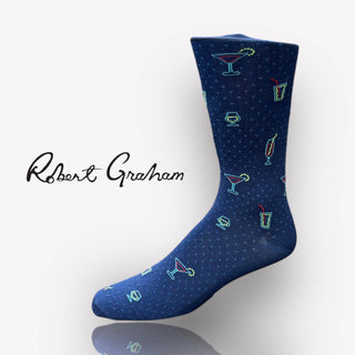 Robert Graham Cocktail Socks | Blue - Caswell's Fine Menswear