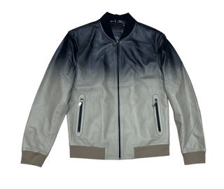 Maceoo Leather Jacket | Grey - Caswell's Fine Menswear