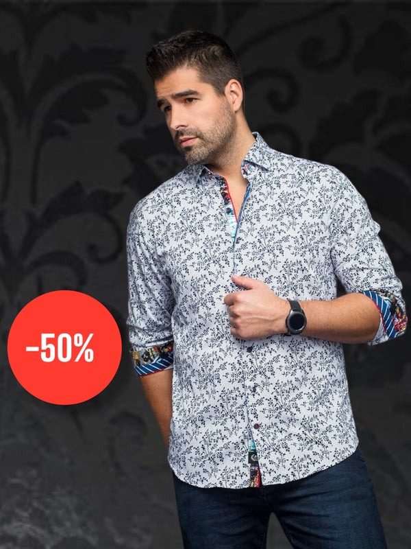 Au Noir Chemise Chemise stretch 360° | VICTOR, blanc marine