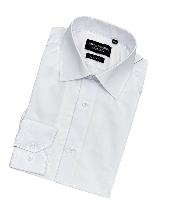 Marco Donateli VALUE Dress Shirt Slim Fit | White | Caswell's Fine Menswear Marco Donateli VALUE Dress Shirt Slim Fit | White | Caswell's Fine Menswear