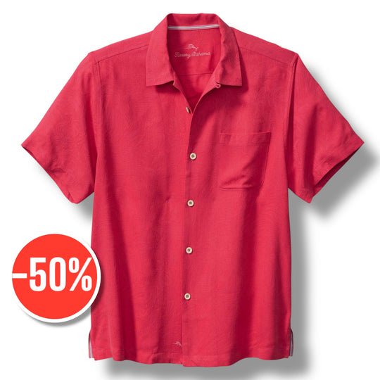 Tommy Bahama Tropic Isles Silk Camp Shirt | Raspberry