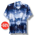 Tommy Bahama Men's Bahama Coast Palm Showers Camp Shirt | Glacier Blue