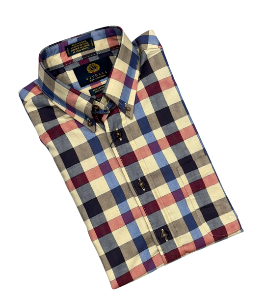 🇨🇦 Viyella Button Down Shirt Long Sleeve | Multi Cream