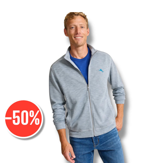 Tommy Bahama Tobago Bay Full-Zip Sweatshirt | Iced Slate