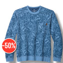 Tommy Bahama Ben & Terry Twilight Palms Crew Sweatshirt | Buccaneer Blue