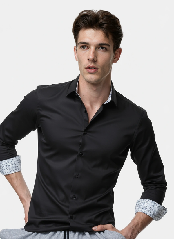 CEO Luxury 360° Stretch Shirt Long Sleeve | Black