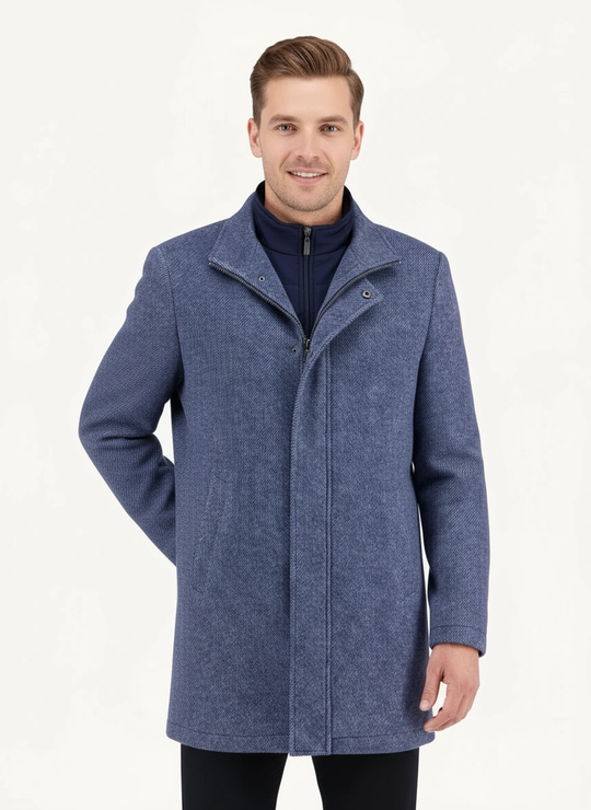 A Fish Named Fred Funnel Coat | Classic Blue