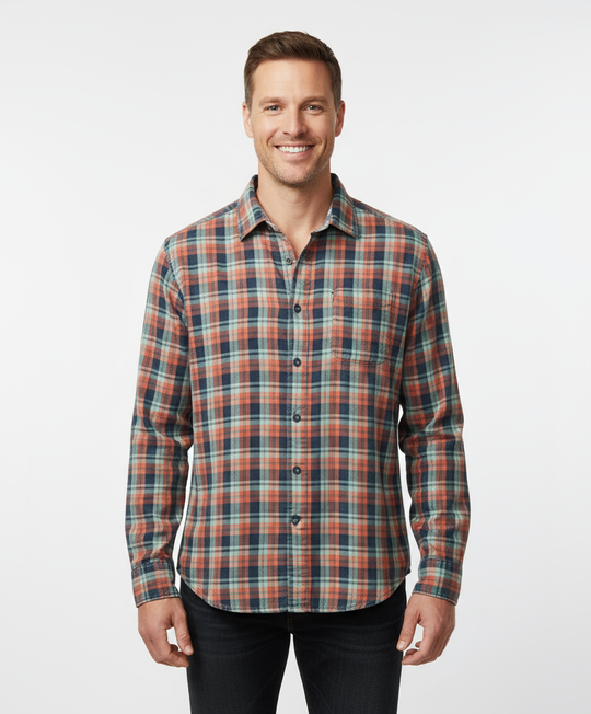 Tommy Bahama Indio Plaid Shirt | Morning Grapefruit