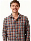 Tommy Bahama Indio Plaid Shirt | Morning Grapefruit