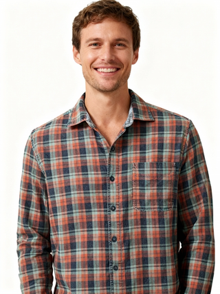 Tommy Bahama Indio Plaid Shirt | Morning Grapefruit