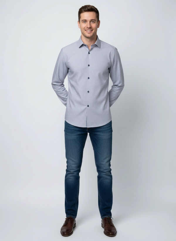 7 Downie St. Shirt Long Sleeve | Orange Blue