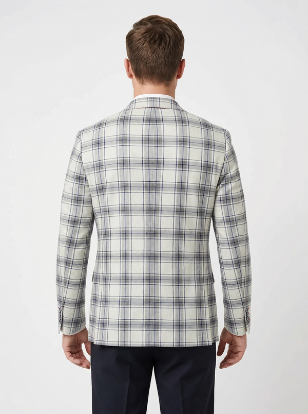 Maceoo Unconstructed Blazer | Grey Blue