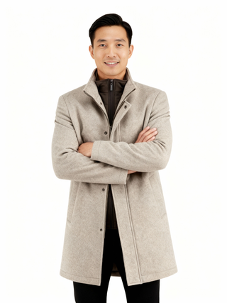 A Fish Named Fred Funnel Coat | Sand