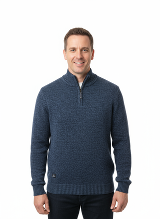 Point Zero Chenille 1/4 Zip Sweater | Navy