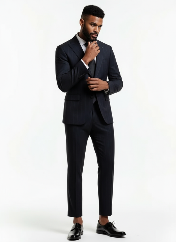 Jack Victor Pin Stripe Suit | Navy