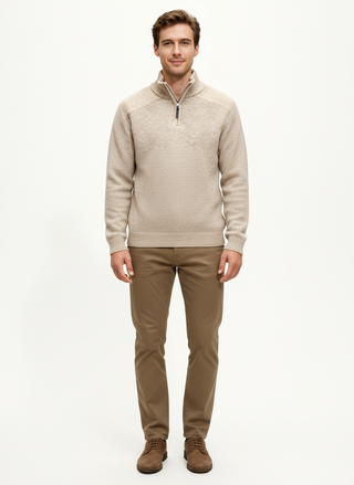 Point Zero Chenille 1/4 Zip Sweater | Stone