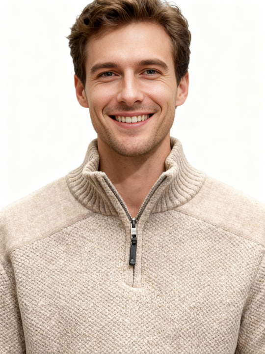 Point Zero Chenille 1/4 Zip Sweater | Stone