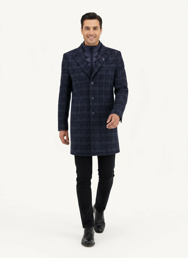 A Fish Named Fred - Manteau à carreaux bleu marine