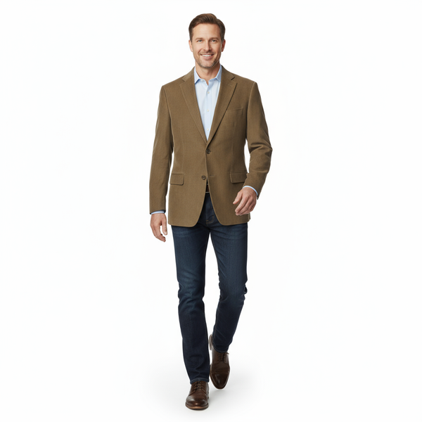 Tommy Bahama Corduroy Blazer with Elbow Patch | Taupe