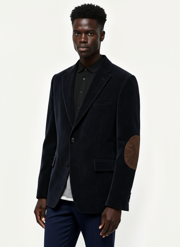 Tommy Bahama Corduroy Blazer with Elbow Patches | Black