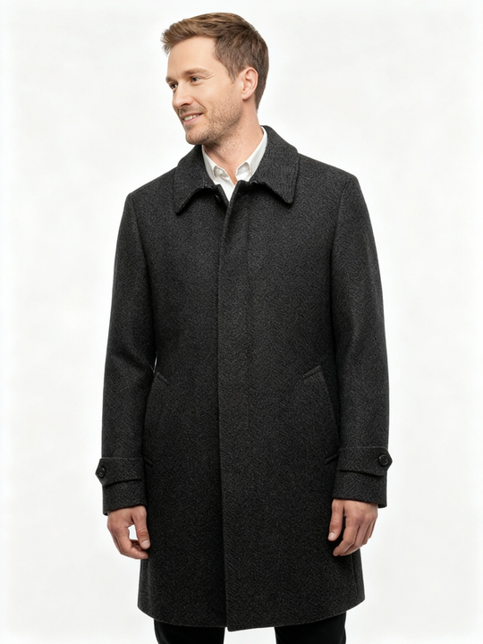 Tommy Hilfiger Over Coat | Navy Black Mix